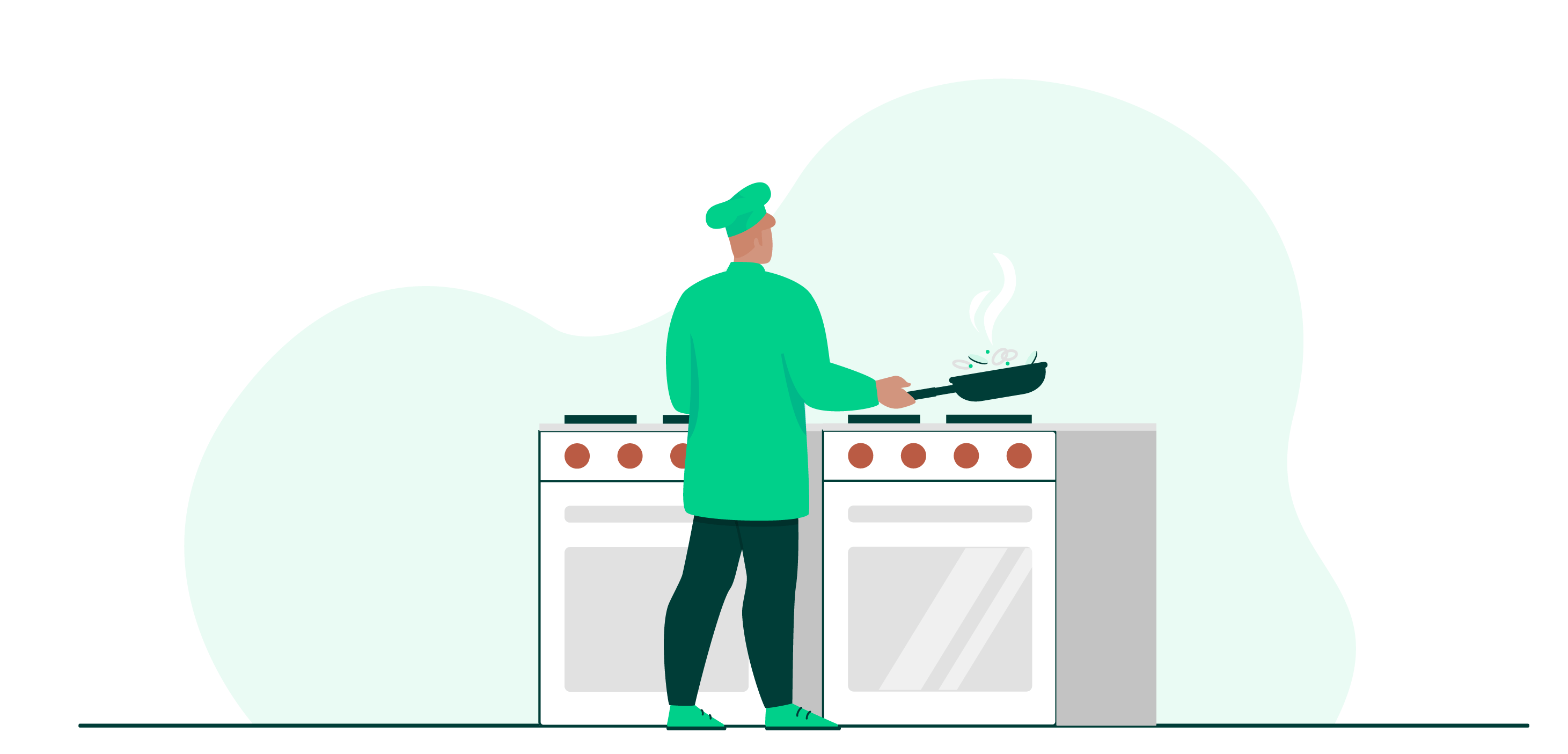Nursing home hiring. A vector illustration of a cook.