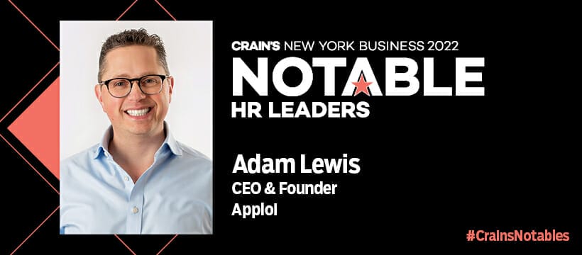 Graphic announcing Adam Lewis as a notable HR tech leader