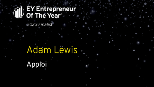 Banner announcing that Adam Lewis is an EY 2023 finalist